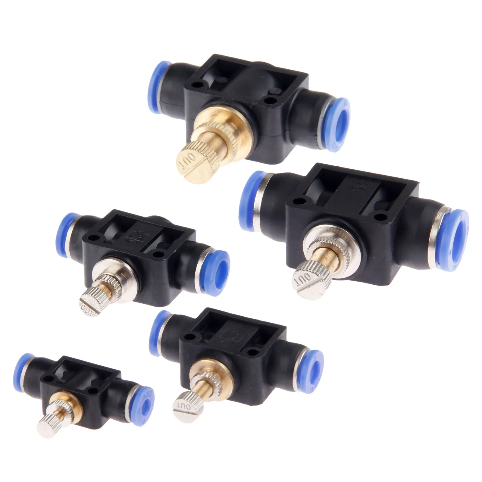 Throttle Valve Pneumatic Connectors SA 4-12mm Air Flow Speed Control Valve Tube Water Hose Pneumatic Push In Fittings 3 pcs inline airflow control 12mm x 12mm push in quick connecter 2 way flow limiting pneumatic valve speed controller