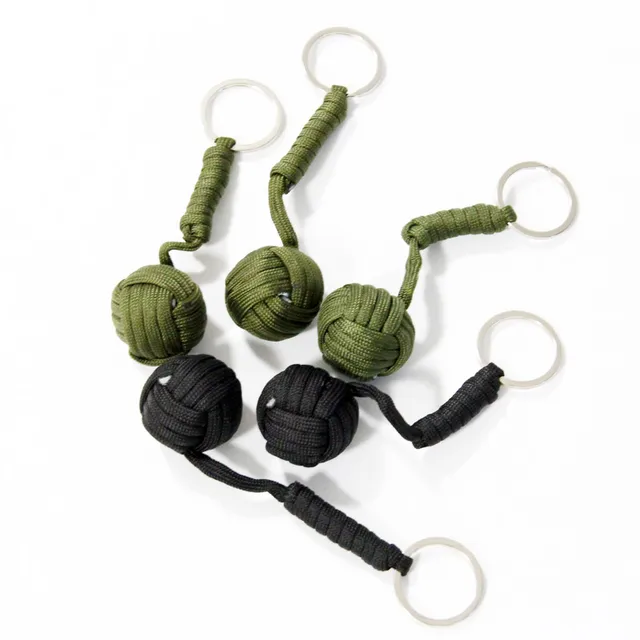 5pcs/lot, Tactical Paracord Monkey Fist keychain, Knife Lanyard, Chrome