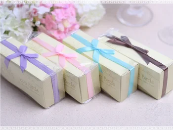 

200pcs=100sets New Product Ceramic Love Birds Salt And Pepper Shakers White Birds, 7 kinds color Ribbons wa3336