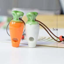 Новое ожерелье со свистком редис, милая маленькая Освежающая детская игрушка керамический брелок-свисток