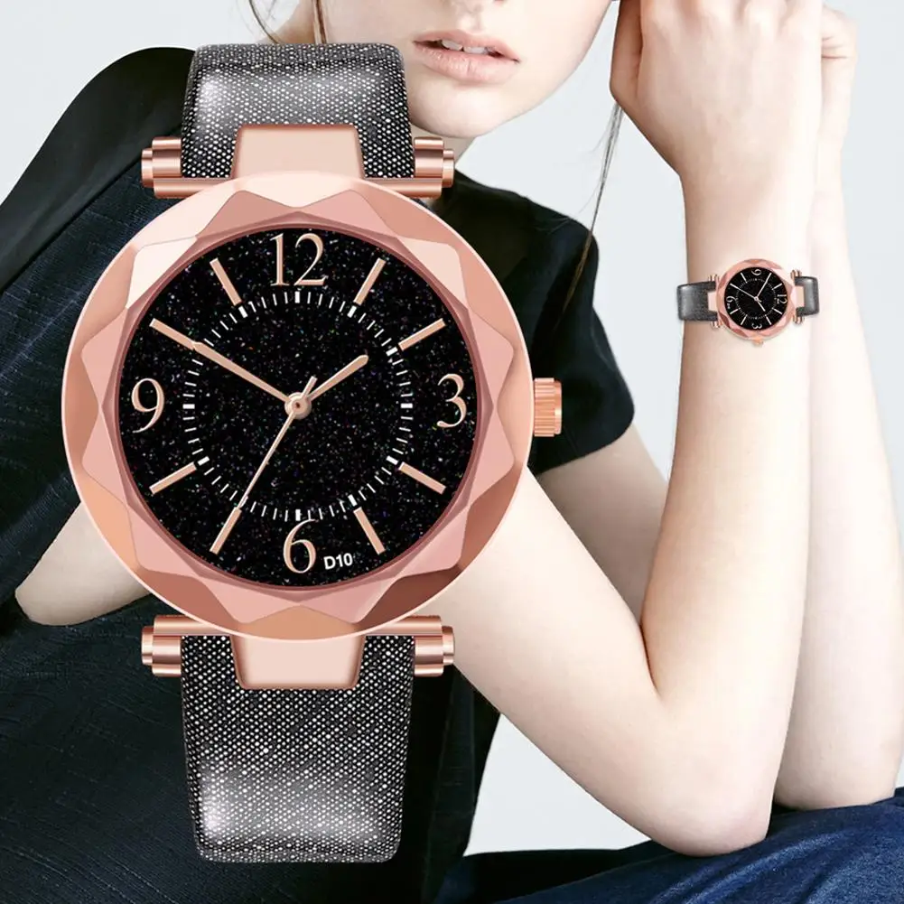

2019 New Fashion Women Romantic Starry Sky Wrist Watch Casual Rose Gold Luxury Belt Quartz Watch Relogio Feminino Drop Shipping