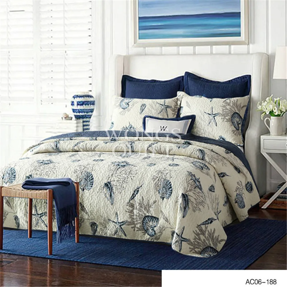 

100% Cotton Bird Bedspread Queen Size Handmade High Quality Floral Coverlet Bed Cover 3PCS Coverlet Set