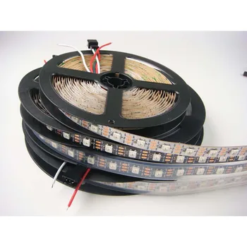 

1M 5M WS2812 WS2812B 30LED/M 60LEDs/m 144LED/M 60LED 150LED 300LED Addressable LED Strip Light White/Black PCB DC5V