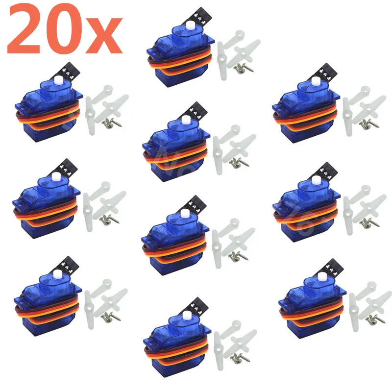 

20pcs SG-50 Micro Digital Servo With Plastic Gear 5g For RC Car Airplane RC Helicopter Boat Aeromodelling 21.5*11.7*25.1mm