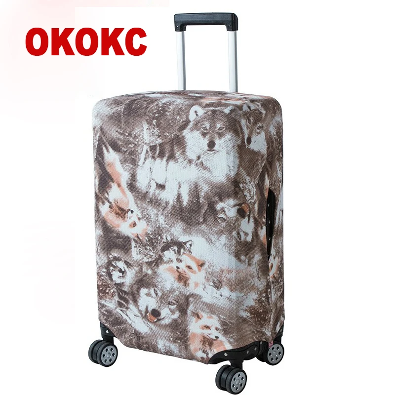 OKOKC тонкий защитный чехол для багажа с вишневым принтом на молнии путешествий
