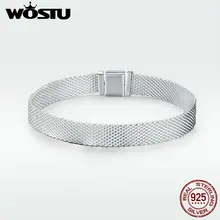 WOSTU роскошный 925 пробы Серебряный Столичный стиль браслеты 17 19 см браслеты дружбы для женщин Мода 925 ювелирные изделия DXX001