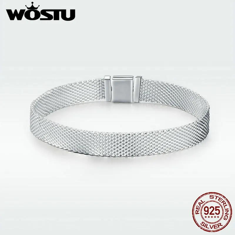 

WOSTU Luxury 925 Sterling Silver Metropolitan Style Bracelets 17 19 cm Friendship Bracelets For Women Fashion 925 Jewelry DXX001