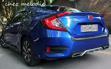 Dual/middle exhaust style ABS Car Rear bumper diffuser protector For HONDA Civic 10 2016 2017, no drilling needed