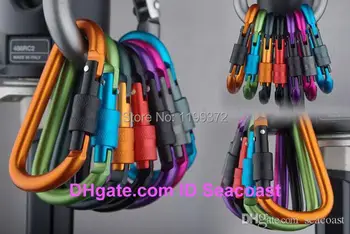 

2000pcs/lot Aluminum Carabiner D-Ring Clip Bottle Hook Climbing Camping Keychain Screwgate Key Chain Locking
