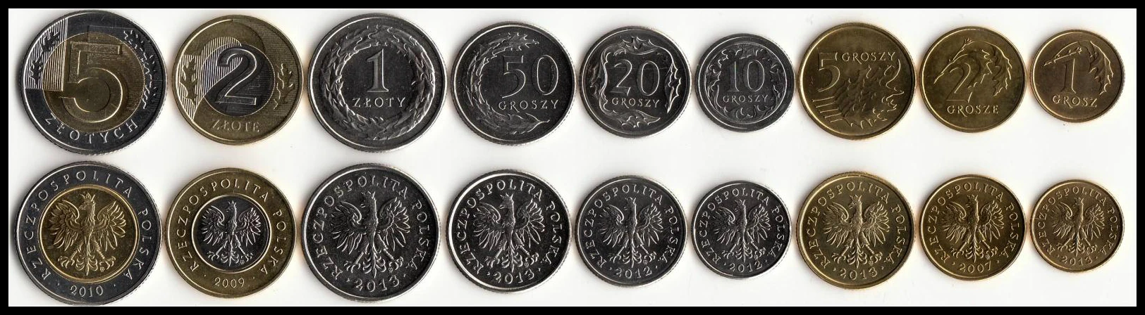 

Poland set 9 pcs original real coin , world europe coins collectibles