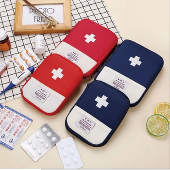 

HNKMP 1PC Portable Outdoor Travel First Aid Kit Medicine Bag Home Small Medical Box Emergency Survival Pill Case S/L