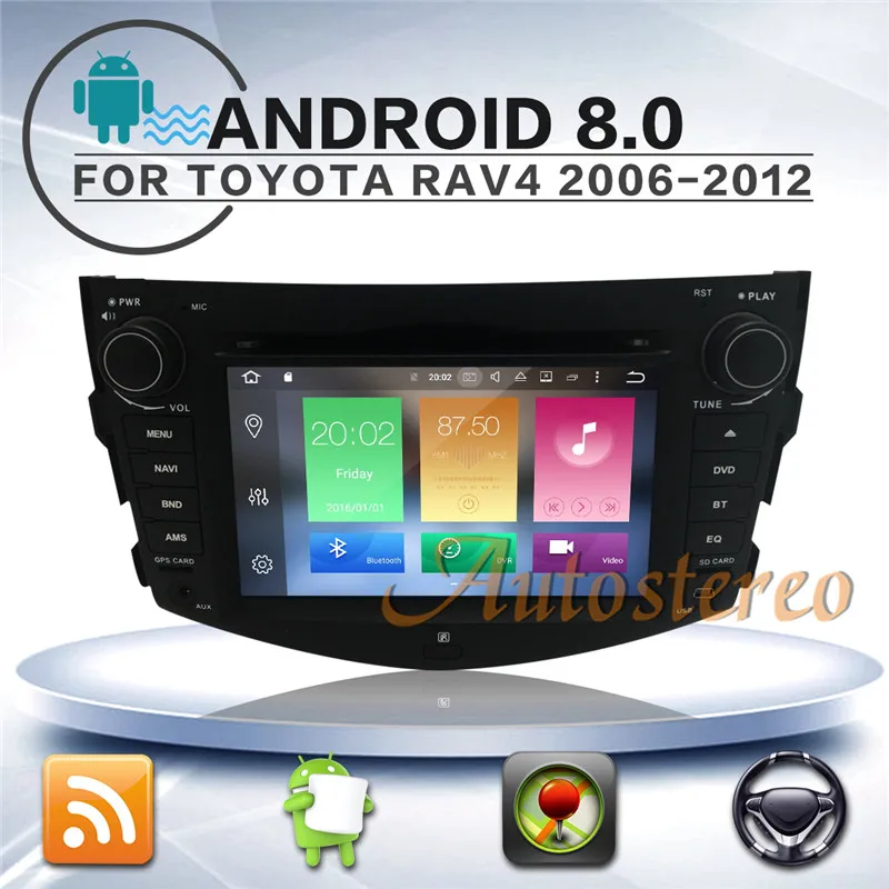 Excellent Eight core CPU Android 9.0 Car DVD Player For Toyota RAV4 2006-2012 GPS Navigation Auto Rradio Stereo Unit Satnav Multimedia pad 3