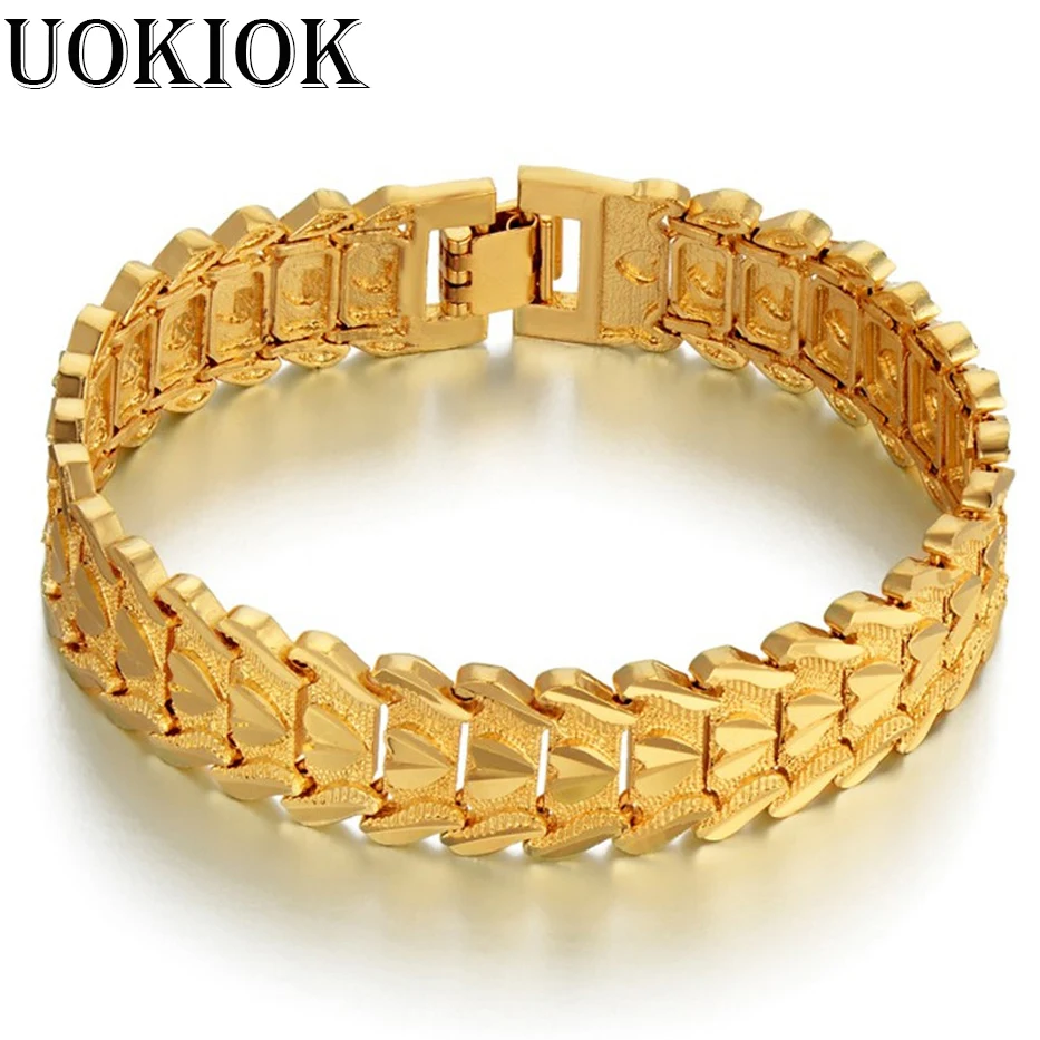 

Fashion Women's Gold Heart Chain Link Bracelets For Women Gold Color Hand Chain Bracelet Femme 2018