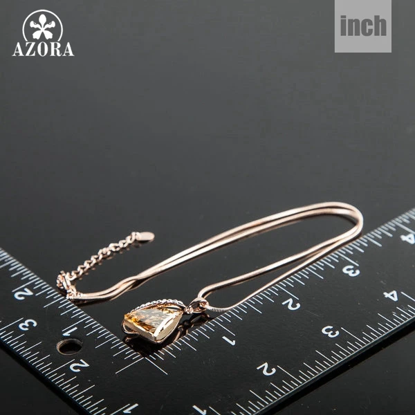 Женское колье из розового золота с фианитами|necklace a|pendant necklacetriangle pendant |
