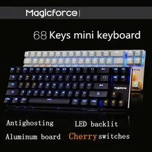 Magicforce Smart 68 Tasten Hintergrundbeleuchtung antighosting USB mechanische Gaming-Tastatur Alu Alloy Kirsche MX Blau/Schwarz Schalter Doppel PCB