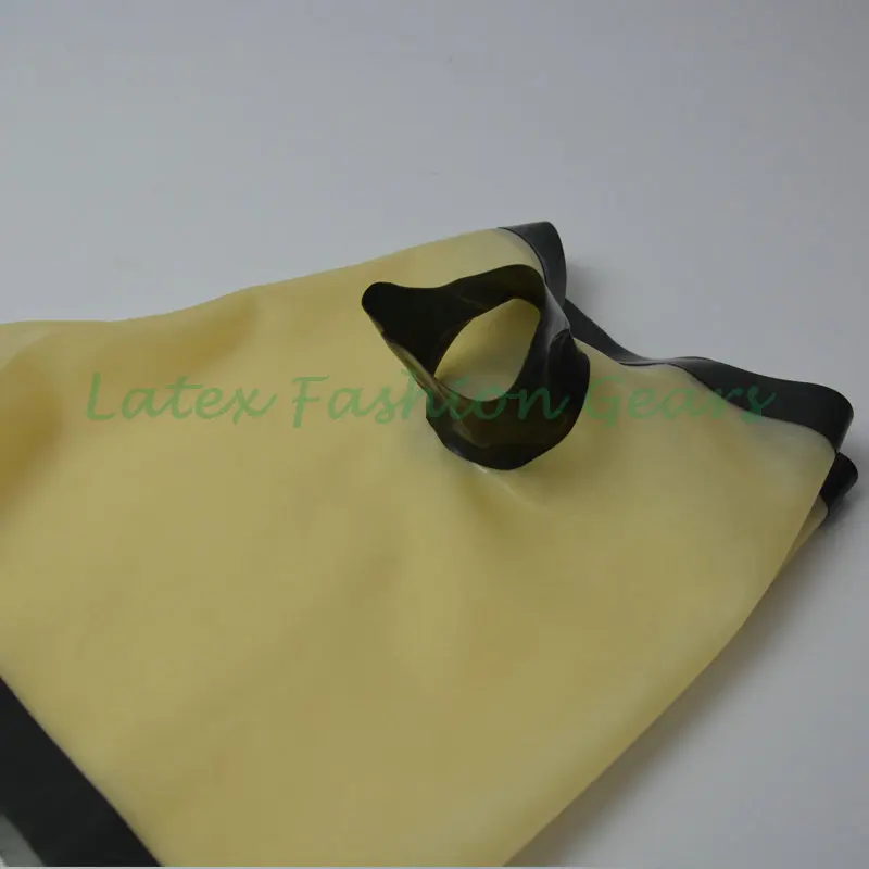 ! 100% handmade natural latex transparent and black rubber boxer shorts 2 holes unique design male pantt