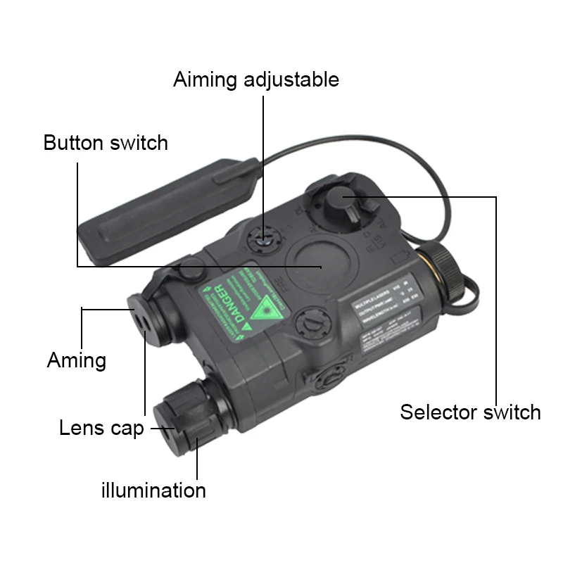 Tbfma AN/PEQ-15 Red Dot лазерный 3 режима с Белый светодиодный фонарик и ИК-объектив для 20 мм Rail тактический Охота Стрельба устройства