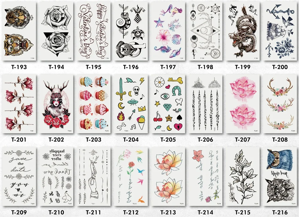 Goldocean Peças Atacado Tatuagem Temporária Etiqueta 10x6cm Falso Triângulo Flor Animal Tatoo Men Women Corpo Arte Pasta 200 19 Beleza e saúde