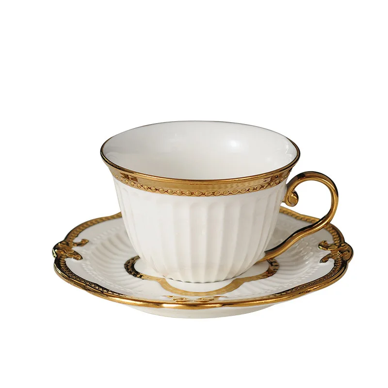 GLLead золотистый керамический кофейник европейские чайные чашки набор блюдец офисная чайная чашка из фарфора 200 мл Посуда для напитков