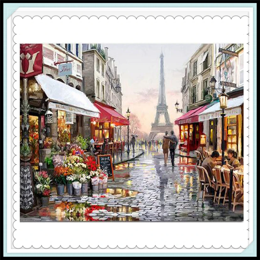 

Pairs street Scene,DIY Painting By Numbers Drawing Painting By Numbers Paint On Canvas Unique For Home Wall Art Picture YF1537