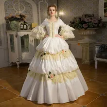 Элегантное белое кружевное танцевальное платье 18 век, рококо, барокко, Марии, Антуанетты, бальное платье, Прямая поставка