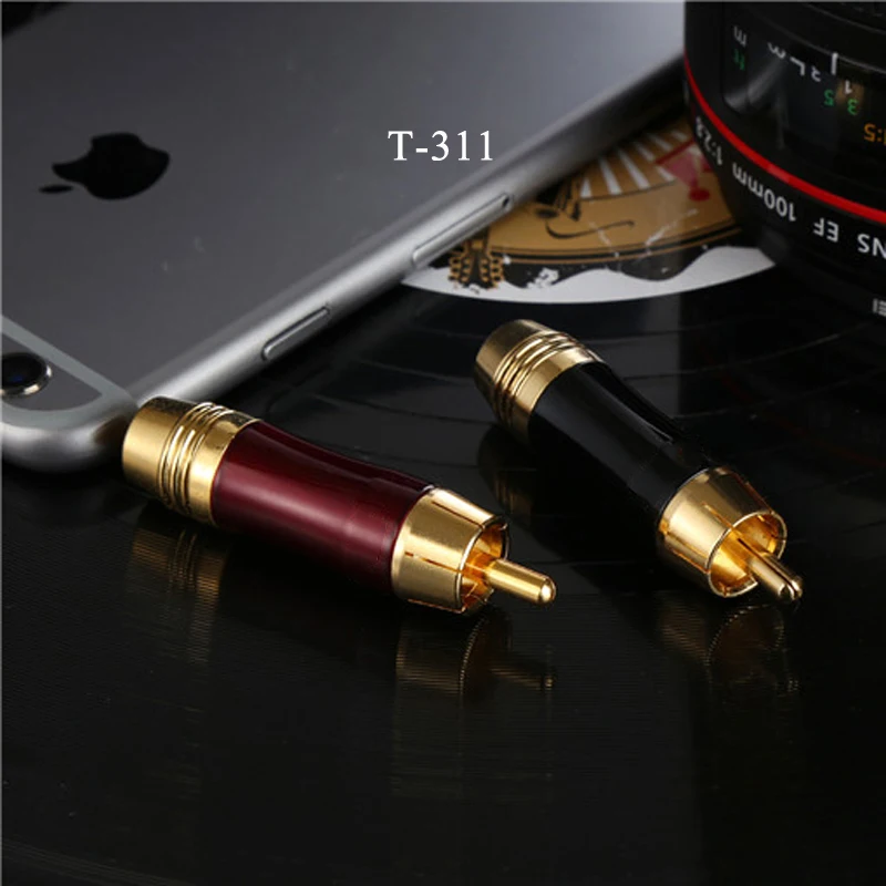 2 шт. позолоченные штекеры RCA с самоблокировкой|rca coaxial|coaxial rcarca rca |
