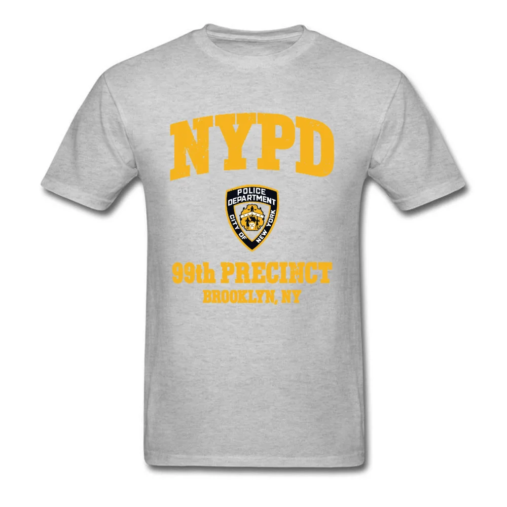 Новые мужские футболки с логотипом нью-йоркской полиции, 99-й участок, Бруклинский Нью-Йорк, обычные топы, футболки, лето-осень, винтажный стиль, футболка - Цвет: Gray