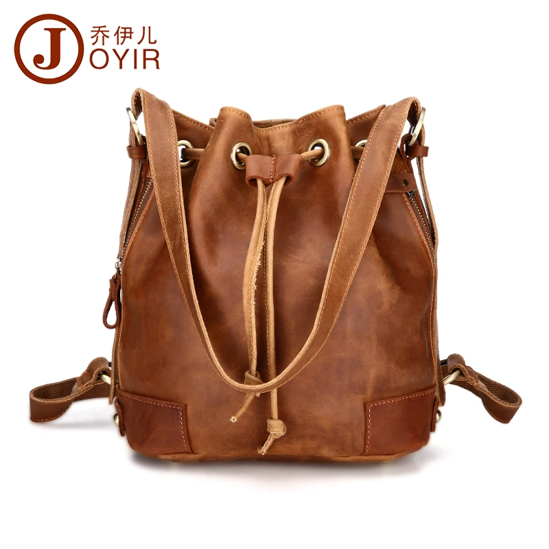 

JOYIR Vintage Women Backpack Genuine Leather Travel Bags Schoolbags For Girls Fashion Shoulder Bags Soild BackPack Leather Bags