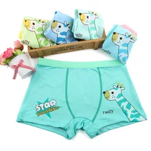5 шт./лот мультфильм Жираф нижнее белье для подростков Трусики для мальчиков хлопковые детские трусики детские трусы для мальчиков трусы-боксеры 3-13years