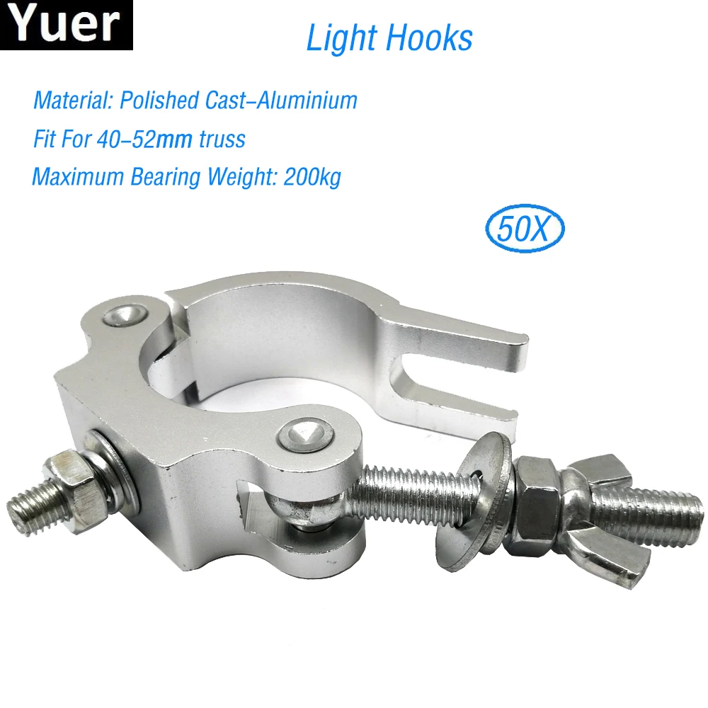

50Pcs/Lot Aluminum Lamp Hook Load Bearing 200kg Carf 40-52mm LED Par Moving Head Light Professional DJ Disco Stage Light Hook