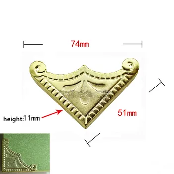 

Yellow Wooden Box Protector Book Album Menu Folder Corner Protectors,Ancient Pattern Coners,51mm,4Pcs