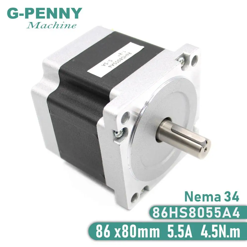 NEMA34 шаговый двигатель с ЧПУ 86x80 мм 4.5N.m 5.5A вал 14 nema34 для двигателя stepp 640Oz in