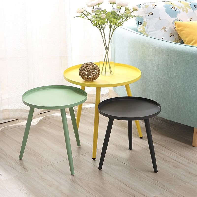 Nordic wrought iron small coffee table modern minimalist corner living room side table several balcony tray table bed round tabl