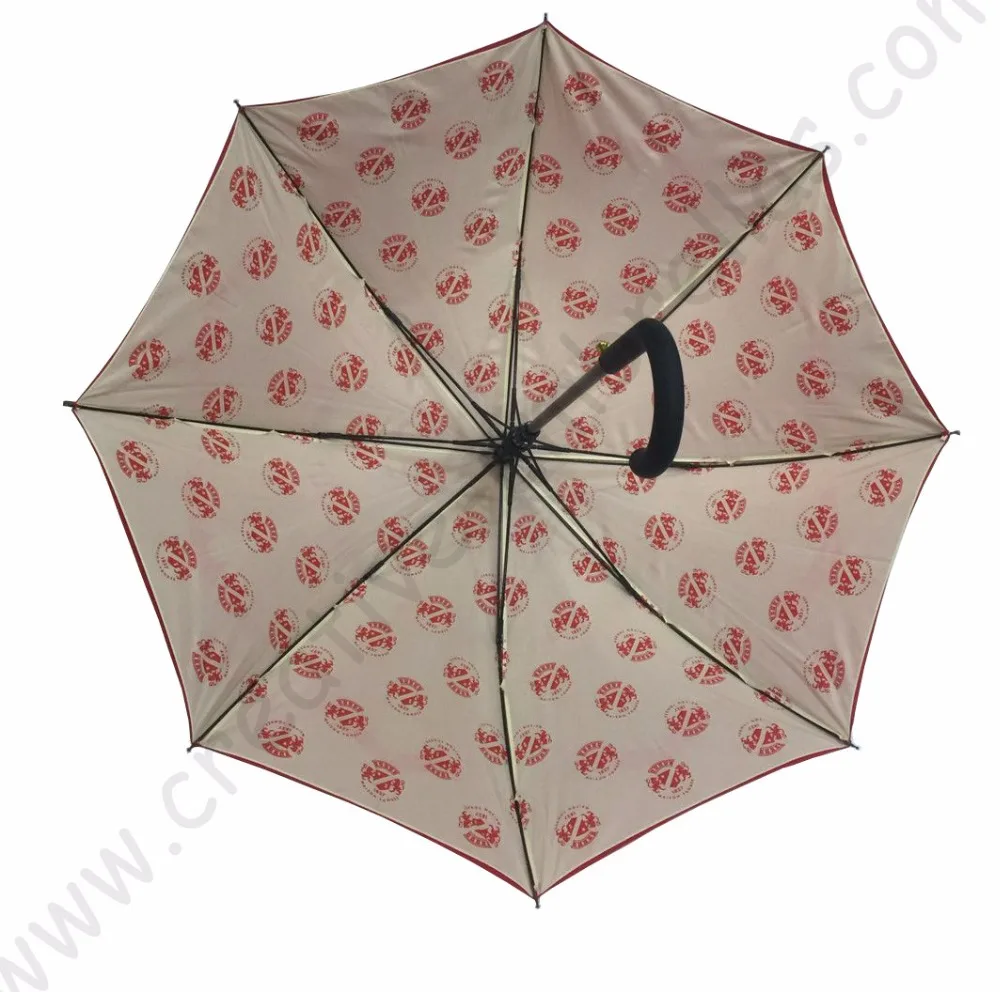 Подгонянный массовый груз Oem Ex-factory Видимый двухслойный промо зонт для гольфа анти-ржавчина стекловолокно рекламный зонтик
