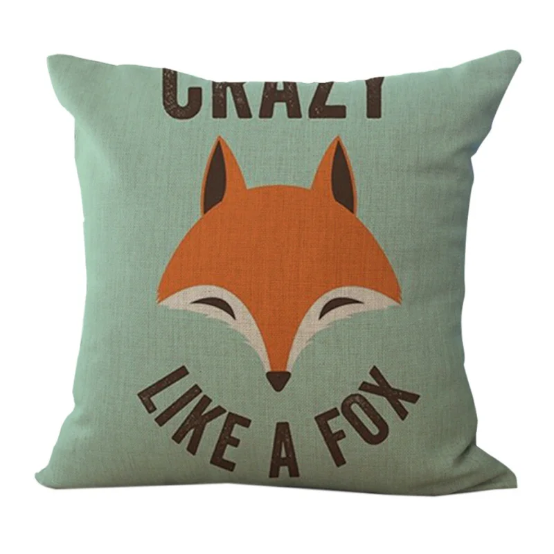 Квадратный животных серии мультфильм Стиль Прекрасный Red Fox пледы наволочки подушки 18x18 дюйм(ов)