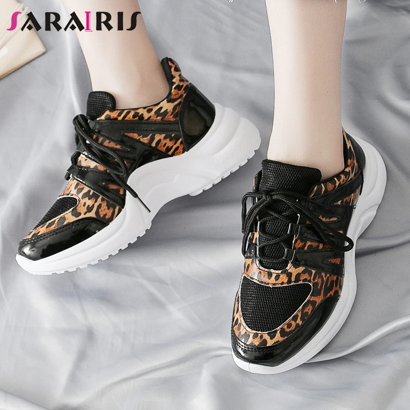 

SARAIRIS 2019 Spring Autumn INS Hot Leopard Sneakers Women Large Size 36-42 Fashion Ladies Tennis Shoe Casual Women Shoes Woman