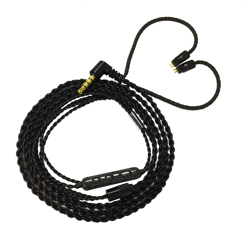 In-ear Monitor Cable Braided Replacement Earphone Cable Wire IEM Cable 0.78 mm 2 Pin Prong Connector 5