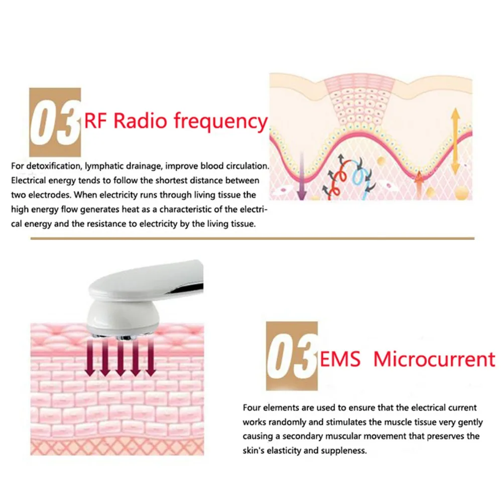 5в1 РЧ и мезотерапия ЭМС электропорация лица красота ручка радиочастотный светодиодный фотон для лица Омоложение кожи средство для удаления морщин