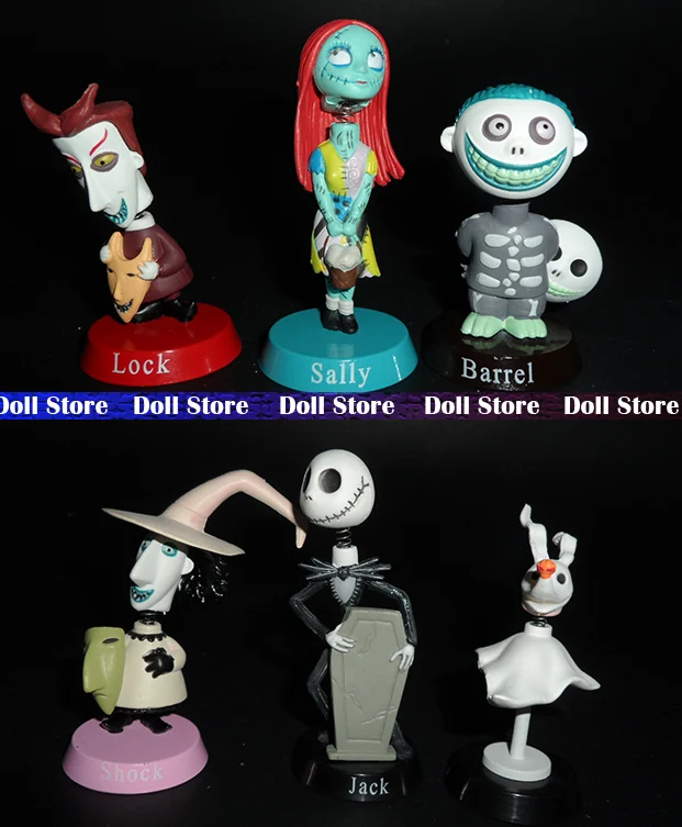 6pcs/lot New 6.5CM PVC original nightmare before christmas action ...