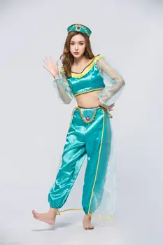 

Princess jasmine belly dance Dress Party Cosplay Halloween Princess Jasmine costumes for women Adult adults kids dresses