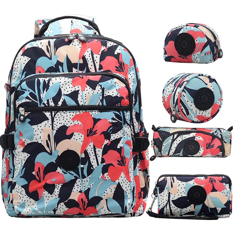 5 pieces Lily ACEPERCH Повседневный школьный рюкзак для подростков Mochila Escolar дорожные школьные сумки рюкзак для ноутбука с брелок "Обезьяна" - Цвет: 5 pieces Lily