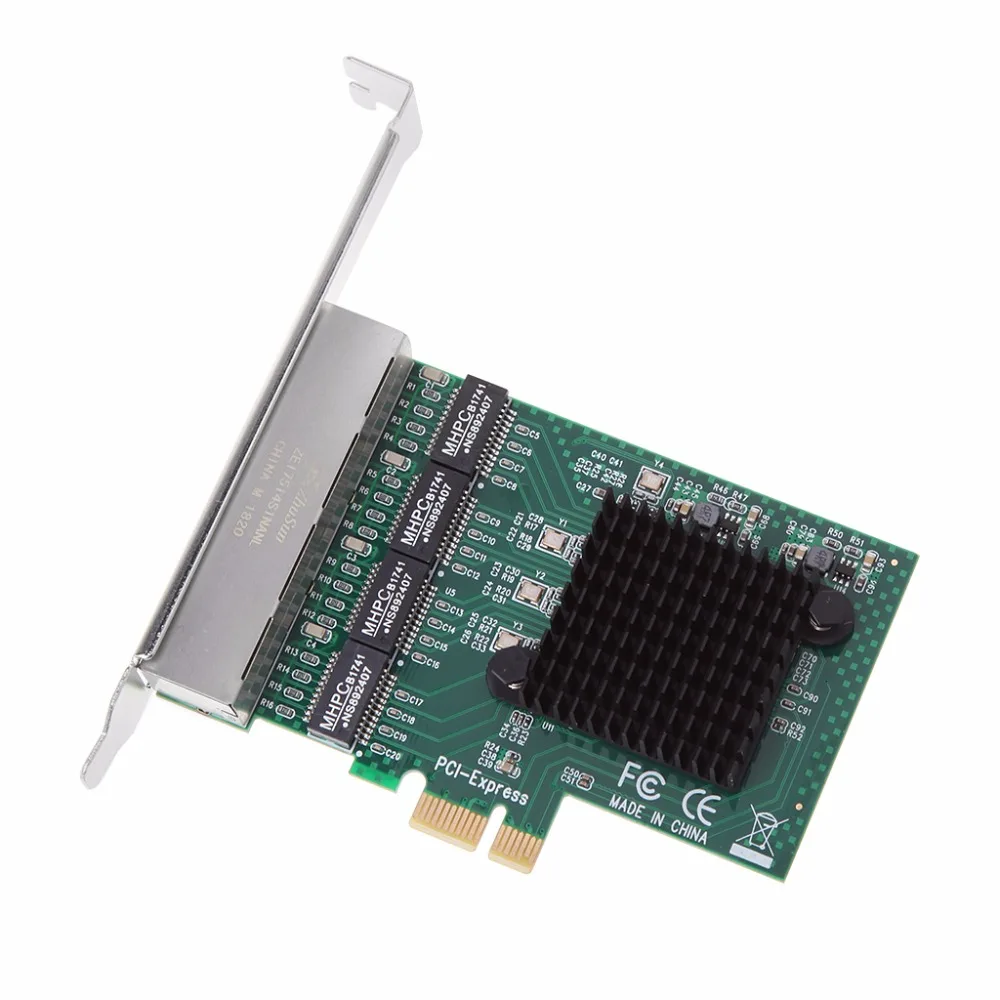 Сетевой адаптер PCIe PCI Express 10/100/1000M на 4 порта гигабитная карта Ethernet|Сетевые карты| |