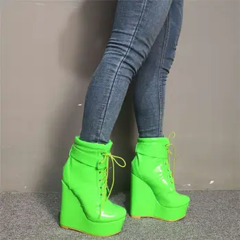 

brand design big size 47 sexy Women Shoes autumn boots woman nightclub prom winter Party high heels wedges Shoes Woman boots