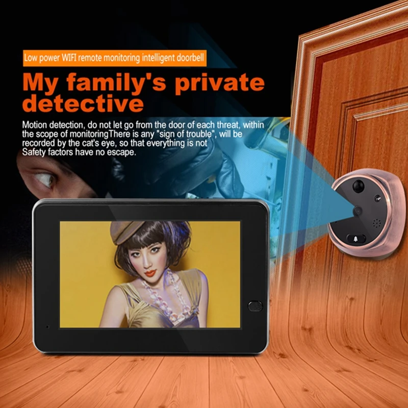 Домофон с Wi Fi дверной видеодомофон 4 3 дюйма фотография HD Автоматический IR ночное видение обнаружение