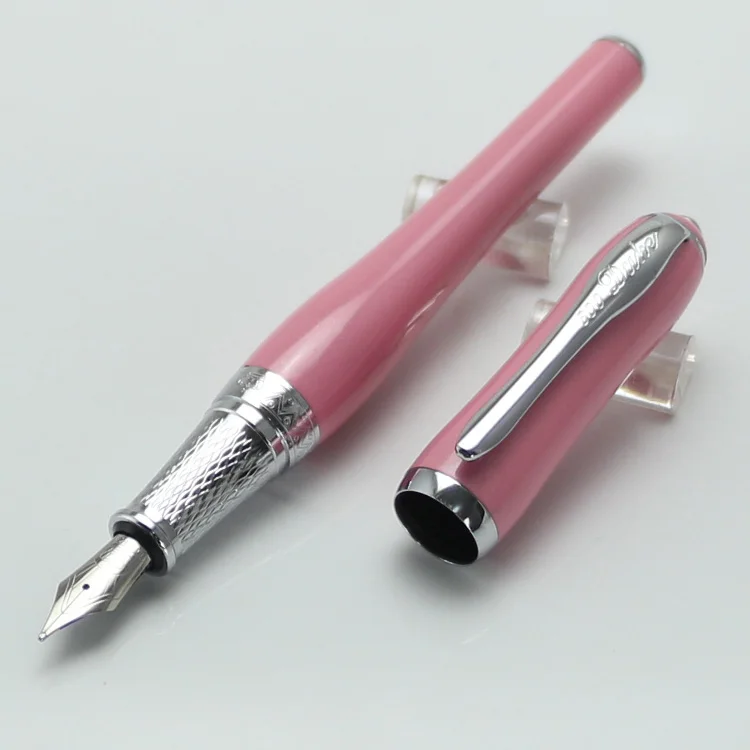 Duke Lady серия красочный перьевая ручка 0,5 мм перо из иридистого золота Роскошные школьные офисные канцелярские роскошные ручки для письма подарок - Цвет: Розовый