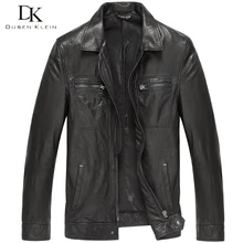 Dusen Кляйн новая мужская куртка из натуральной кожи дубленая кожа черная/тонкая/простая повседневная/дубленка 15S1421