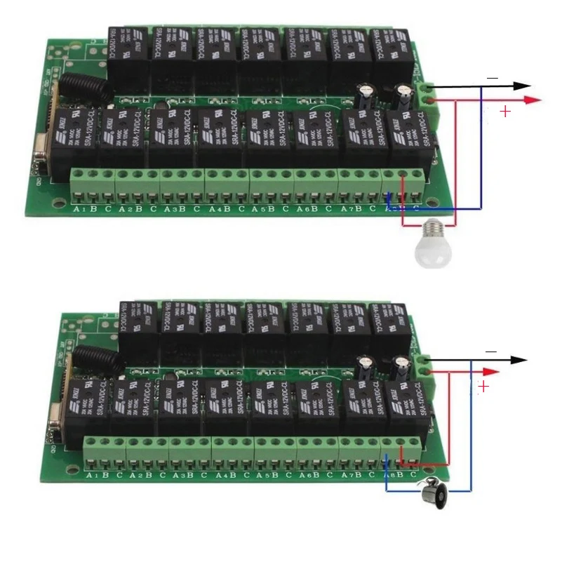 18CH 12V Wireless Remote Switch Relay 433Mhz315MHz Wireless Digital Remote Control Switch 12V 18CH Relay Module (3)