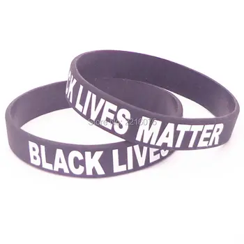 

50pcs black Lives Matter silicone wristband rubber bracelets free shipping