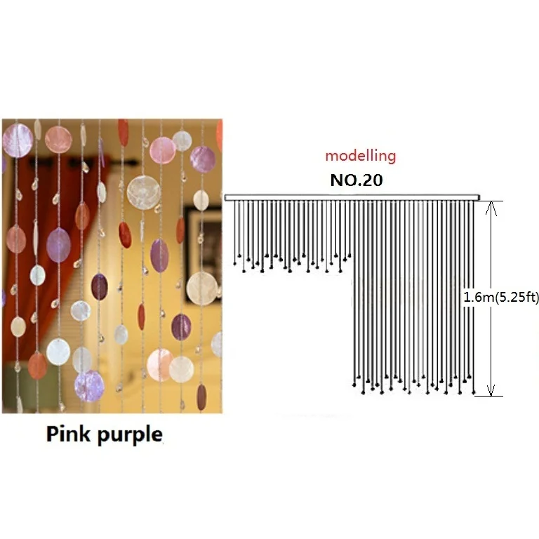 № 20 готовая занавеска 26 шт./лот, цветная оболочка, Хрустальная бусина, занавеска для двери, занавеска для крыльца, перегородка, Рождественское украшение 01 - Цвет: 26pcs Pink purple