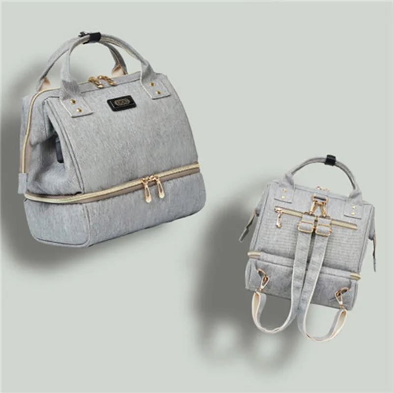 Рюкзак для подгузников, сумка для подгузники для детей, сумка для хранения для мамы, сумка для коляски, маленькая сумка для путешествий, usb, сумка-Органайзер для мамы - Цвет: gray157